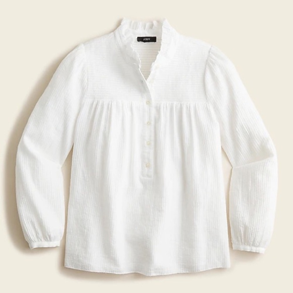Long-sleeve smocked gauze top
Item BG314